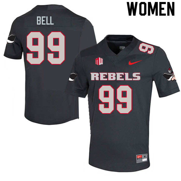 Women #99 LeShaun Bell UNLV Rebels College Football Jerseys Sale-Charcoal - Click Image to Close